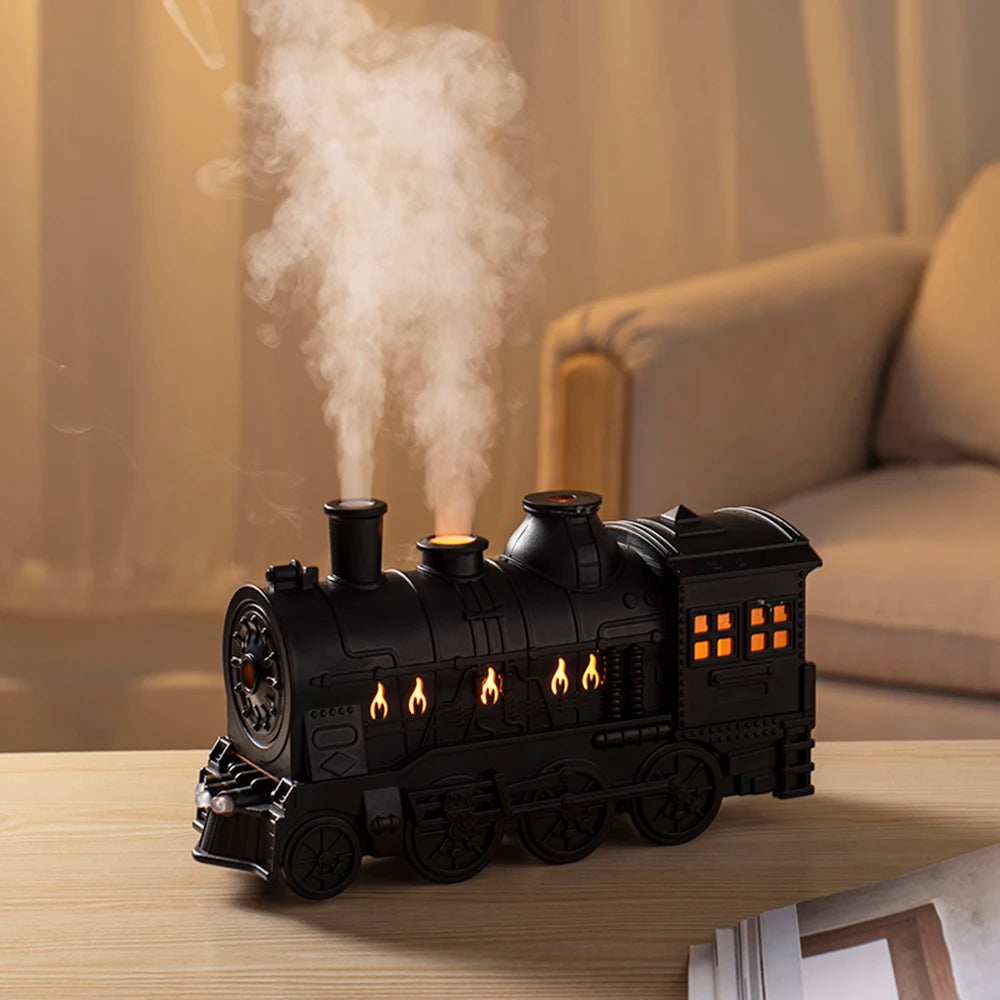 Essential Oil Diffuser, 300ml Train Diffuser, Aromatherapy Diffuser Cool Mist Train Humidifier with Remote Control 2 Light 2 Mis