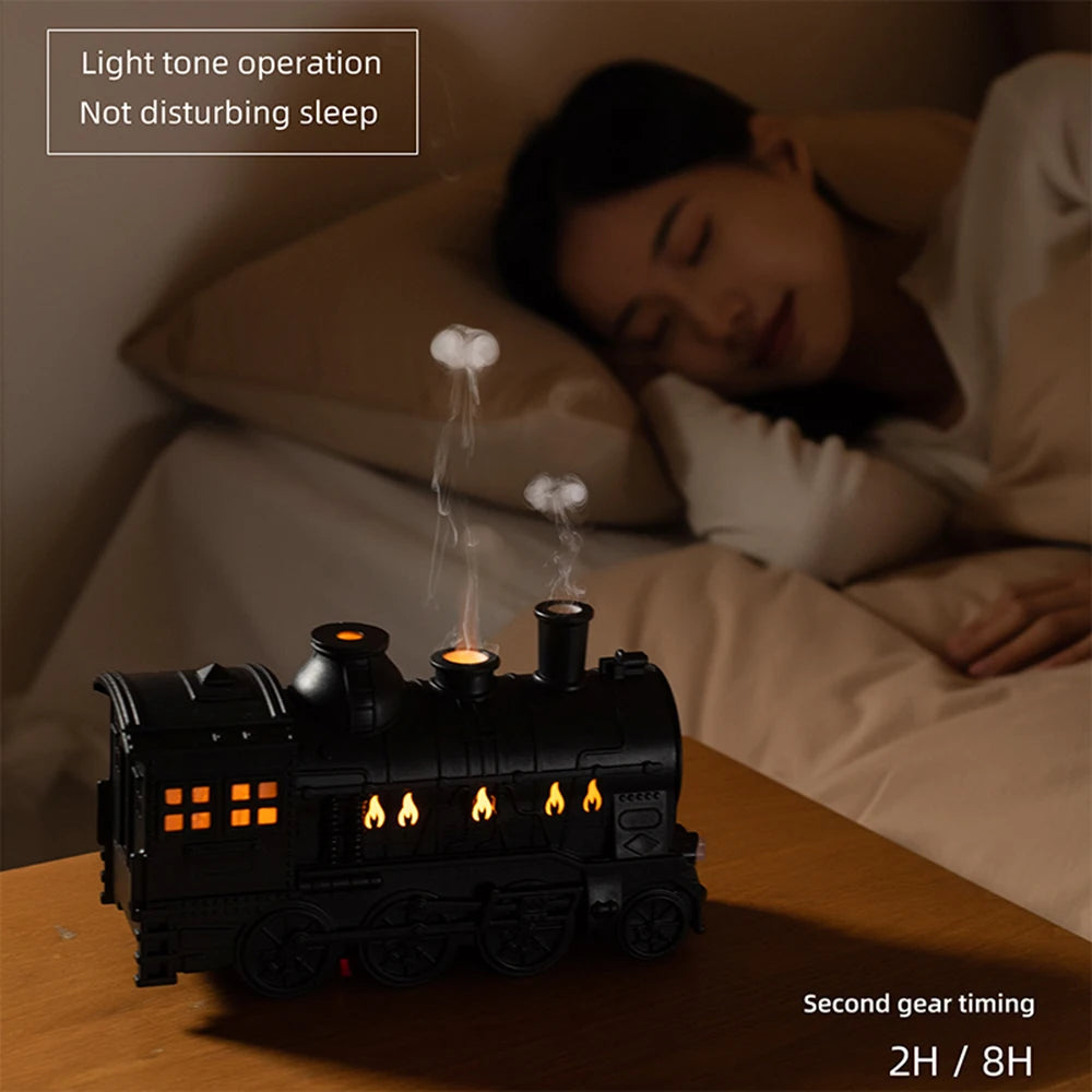 Essential Oil Diffuser, 300ml Train Diffuser, Aromatherapy Diffuser Cool Mist Train Humidifier with Remote Control 2 Light 2 Mis