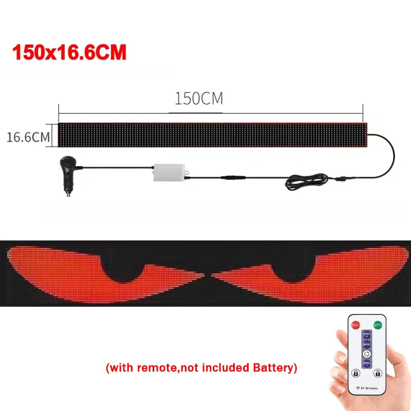 2M Truck Car Devil‘s Eye LED Matrix Pixel Panel Remote Control Soft Foldable Lighting Graffiti Scrolling Text Board Windshield